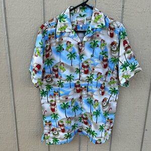 Vintage Waikiki Creations Christmas‎ Hawaiian Shirt Size Small